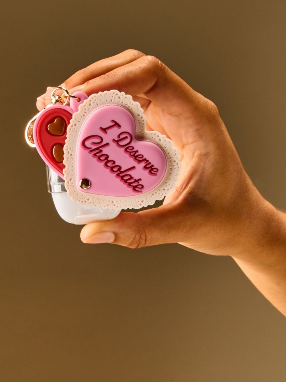 Bath & Body Works -Heart Chocolate Box PocketBak Holder - Pink & White